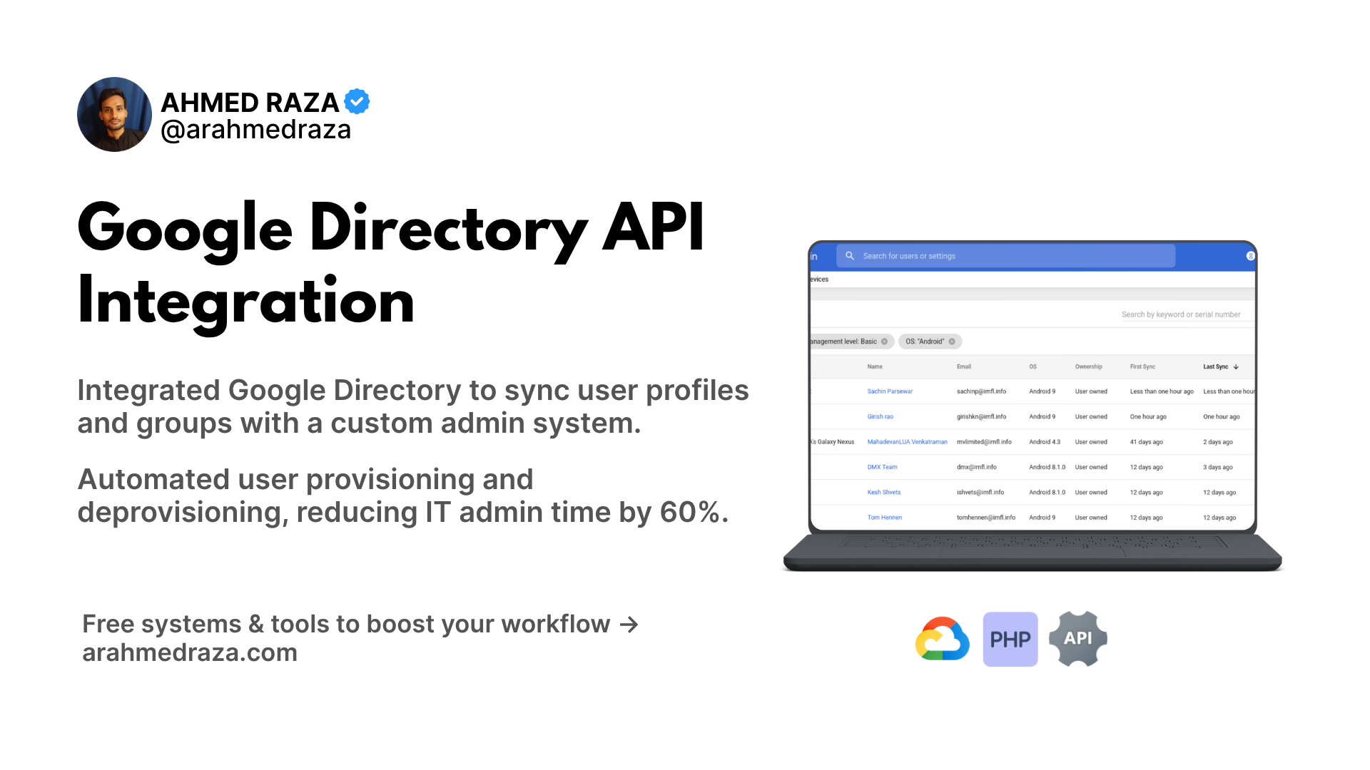 Google Directory Integration Screenshot