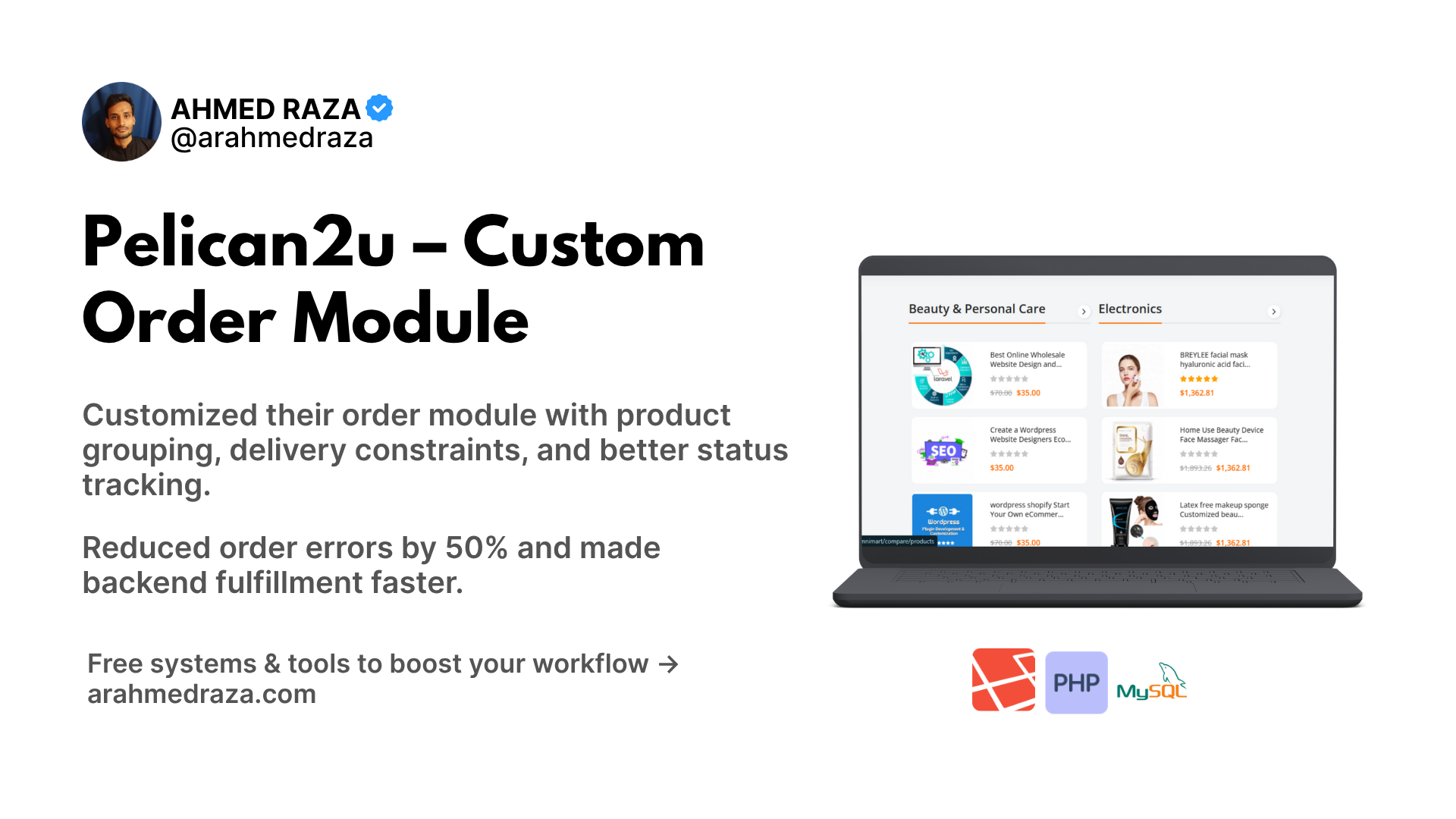 Pelican2u Order Module Screenshot
