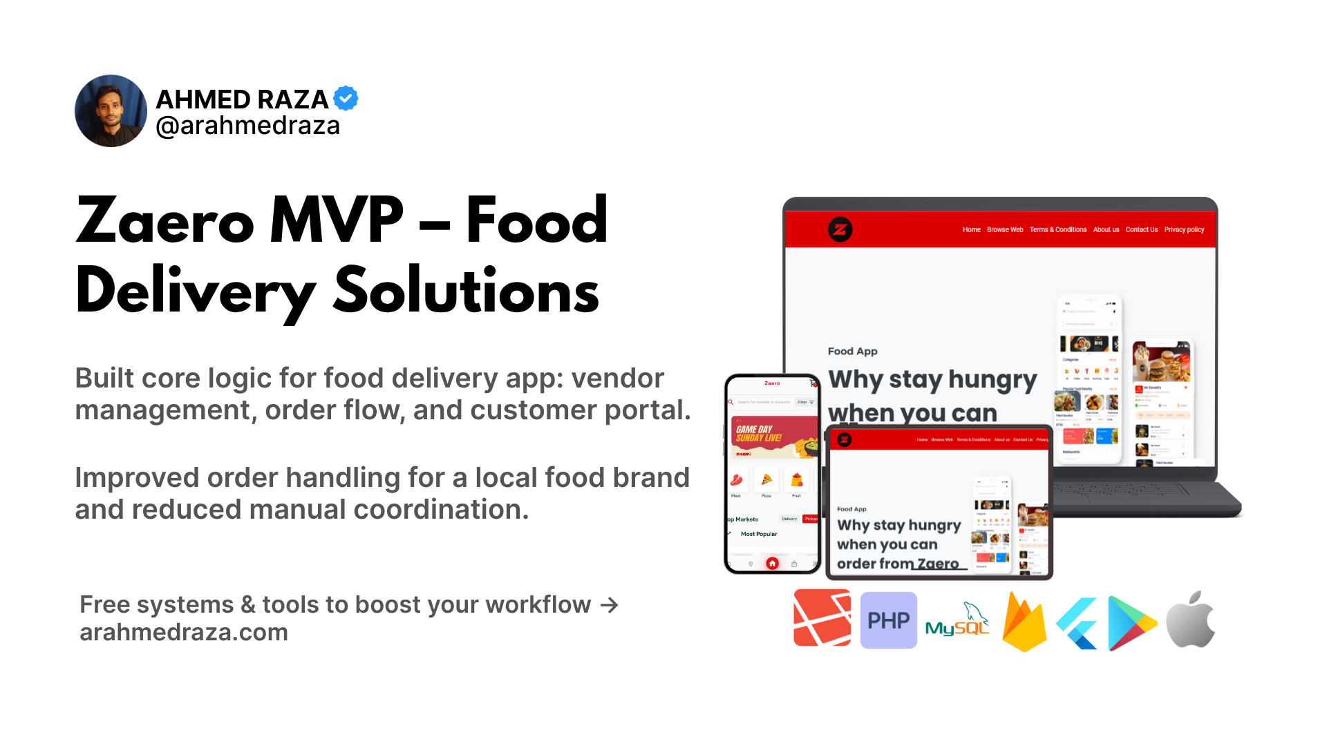 Zaero Food Delivery MVP Screenshot
